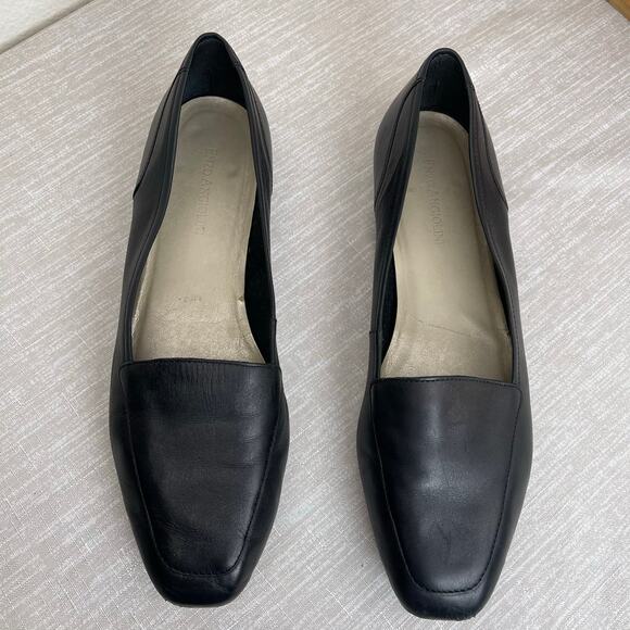 Enzo Angiolini Black Leather Loafers Women’s 8.5 Vintage Square Toe Slip On - Picture 2 of 10